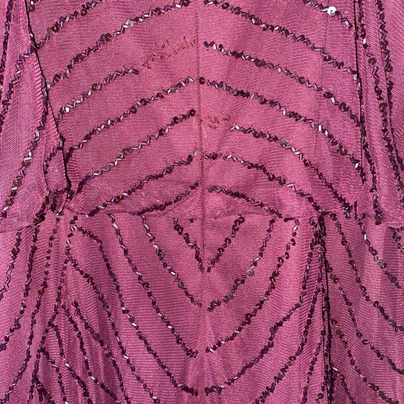 Adrianna Papell Elegant Purple Beaded Evening Gown - Picture 3 of 3
